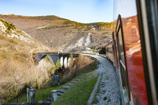 Traveling with a Train in Slovenia.