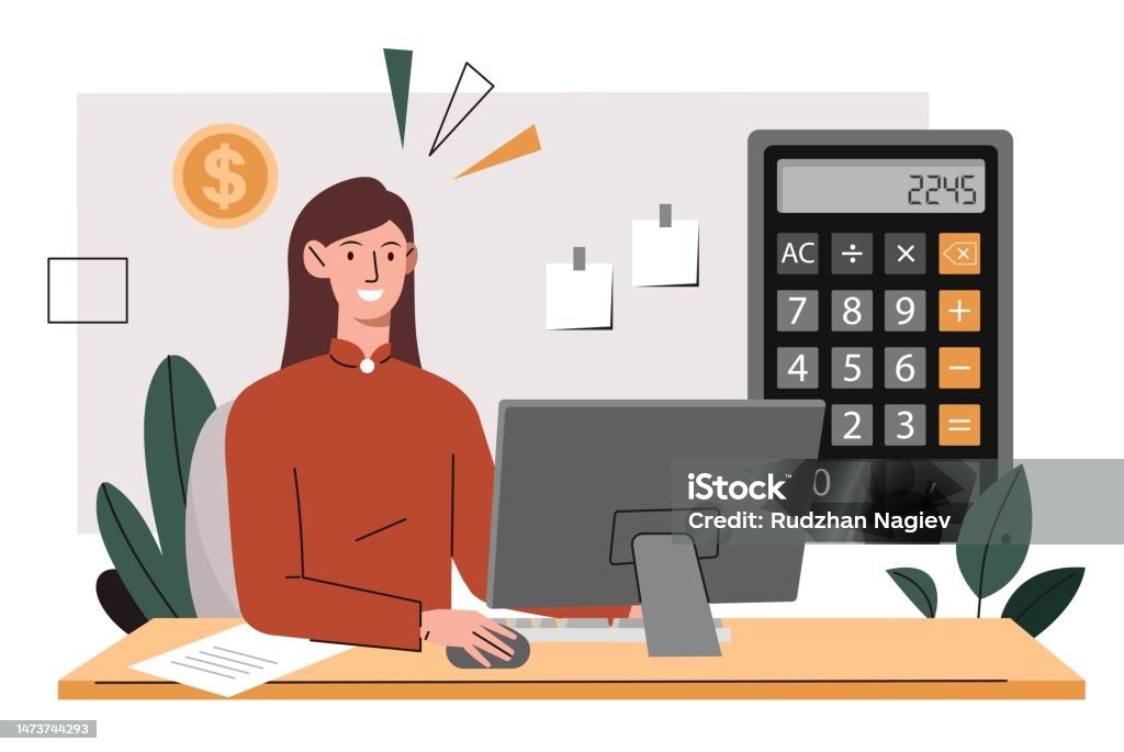 Pinterest Accountant Accountant At Workplace Stock Illustration - Download Image Now - Adult ...
