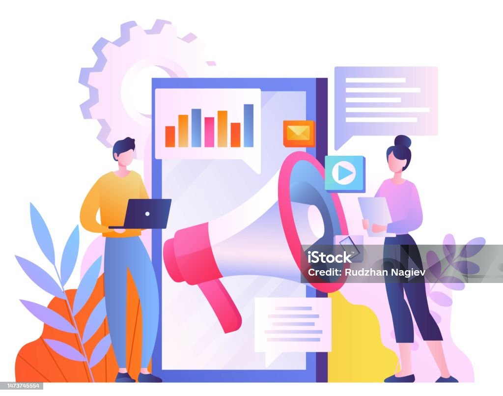 Pr Program Cartoon Pr Managers Concept Stock Illustration - Download Image Now - Abstract ...