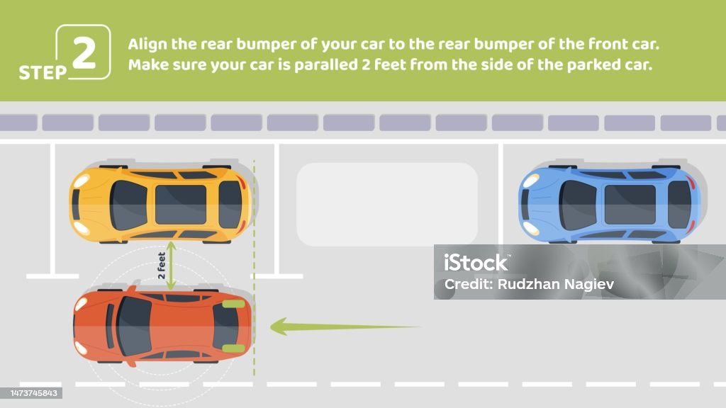Parallel Parking Example Parallel Parking Step 2 Stock Illustration - Download Image Now - Above ...