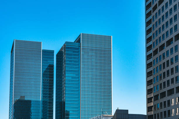 istock Looking up view of office building, Tokyo 1473747634