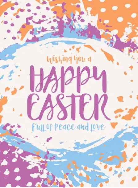 Vector illustration of Easter Splashing Paint Greeting Card - v4