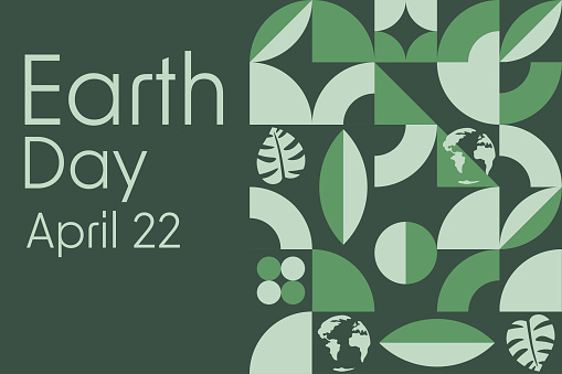 Happy Earth Day. April 22. Holiday concept. Template for background, banner, card, poster with text inscription. Vector EPS10 illustration