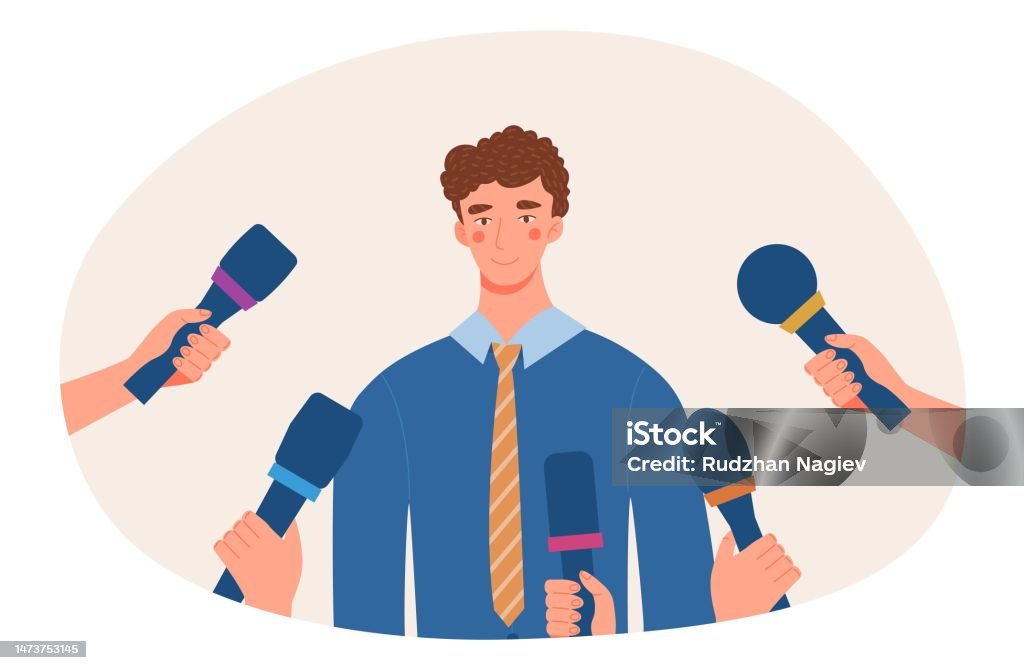 Press Taking Interview Stock Illustration - Download Image Now ...