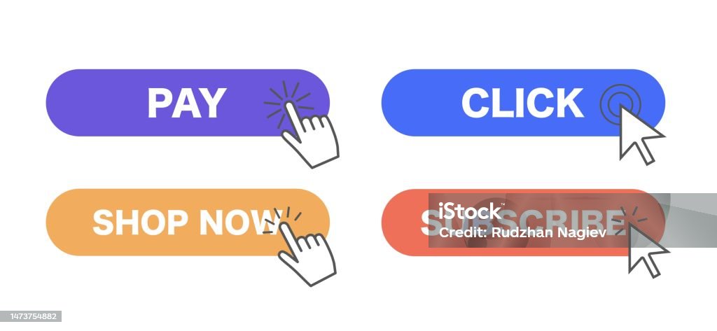 Curson Button Cursor Buttons Set Stock Illustration - Download Image Now - Arrow ...