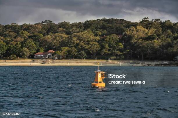 Red Lateral Mark Buoy Off Shark Bay Beach Afoot Nielsen Parkfederation Style Kiosk On The Waterfront Sydneyaustralia555 Stock Photo - Download Image Now