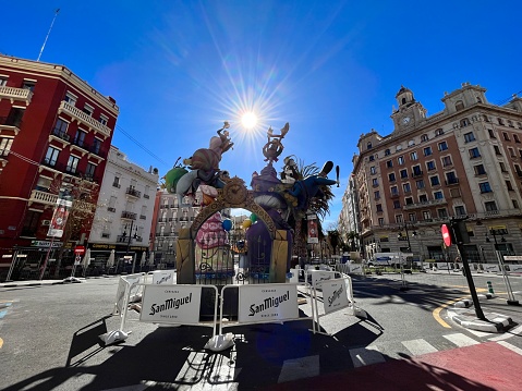 Valencia, Comunidad Valenciana, Spain - March 14: Ninot dolls are displayed on the streets ahead of 'Las Fallas de Valencia' Fireworks Festival.\n\nLas Fallas or \