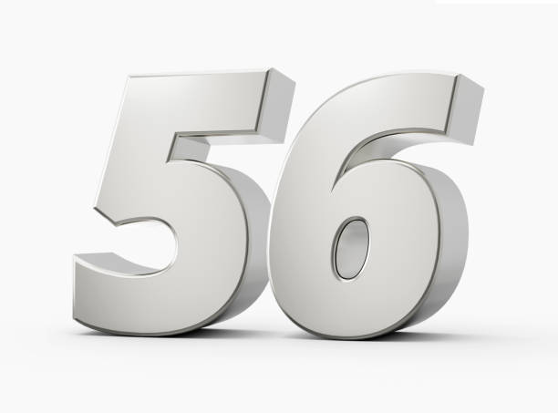 istock 3d Shiny Silver Number 56, Fifty Six 3d Silver Number Isolated On White Background, 3d illustration 1473759729