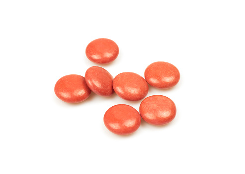 Red Drop Candy Few Red Drops Isolated On White Background Mint Flavoured Candies Stock ...