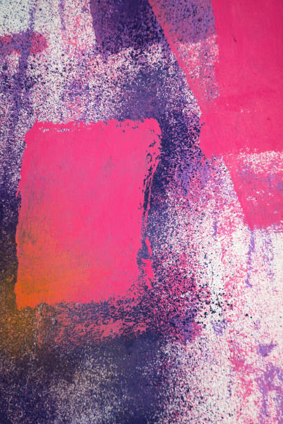 istock Messy paint strokes and smudges on an old painted wall background. Abstract wall surface with part of graffiti. Colorful drips, flows, streaks of paint and paint sprays 1473764538