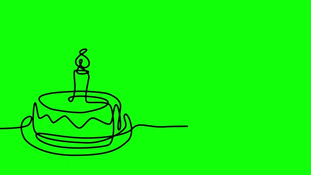 Make your birthday wishes come true with our sketch animation stock video. A birthday cake comes to life in a single continuous line, bringing a touch of whimsy to your celebratory projects.