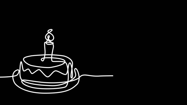 Make your birthday wishes come true with our sketch animation stock video. A birthday cake comes to life in a single continuous line, bringing a touch of whimsy to your celebratory projects.