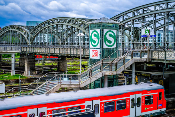 the central bus station at the Hackerbruecke in Munich - Germany stock photo