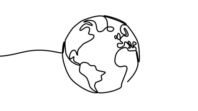 Minimalist globe sketch animation - perfect for global, travel, education, and environment-themed projects. Watch the world come to life.