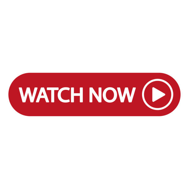 Red banner watch now. Online banner. Vector illustration. Red banner watch now. Online banner. Vector illustration. EPS 10. scenery video stock illustrations