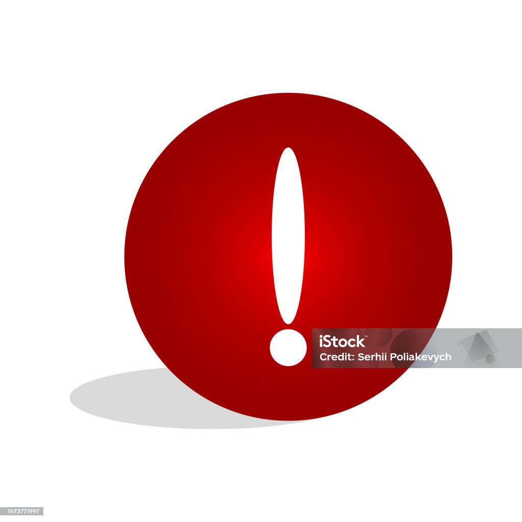 Exclamation Point In Red Exclamation Mark Red Circle Simple Graphic Vector Illustration Stock ...