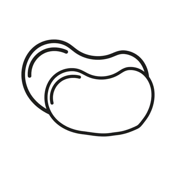 Vector illustration of Cartoon bean icon. Design element. Vector illustration.