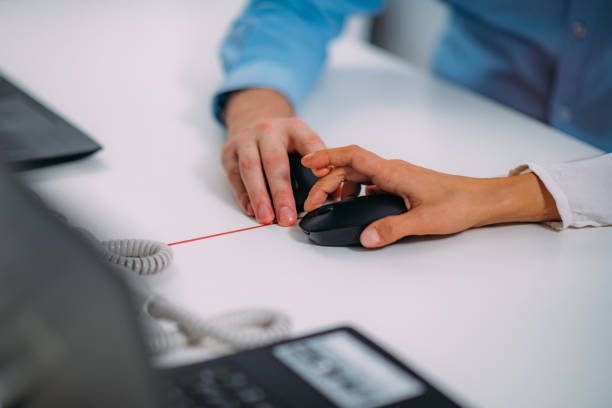 istock Office Romance. Colleagues Flirting at a Workplace 1473775839