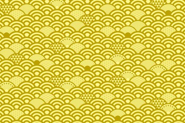 Japanese pattern SEIGAIHA background material vector illustration material Japanese pattern SEIGAIHA background material vector illustration material clothing patterns stock illustrations