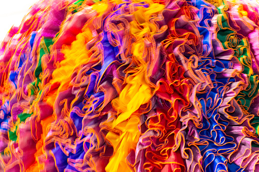 Abstract image of a colorful skirt fabric
