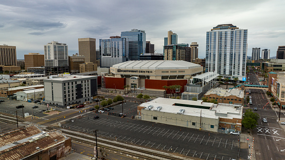 Aerial view of Chase Field in Phoenix, Arizona, home to the Arizona Diamondbacks.