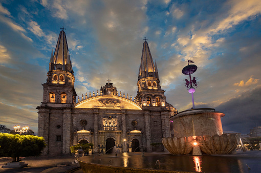Cathedral in the historical center city of Guadalajara, Jalisco, Mexico.