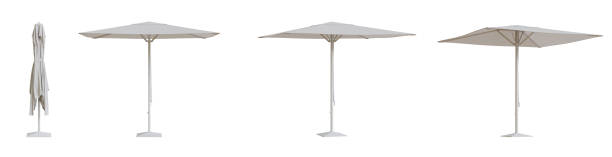Big garden umbrella isolated on white background. 3D render.