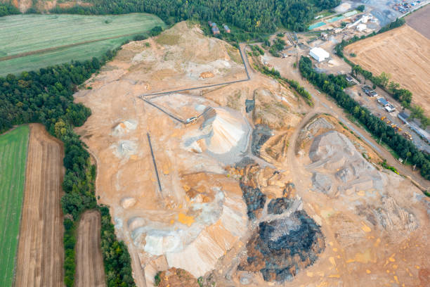 istock Titanium-magnesium quarry, metal mining in a quarry, top view 1473800016