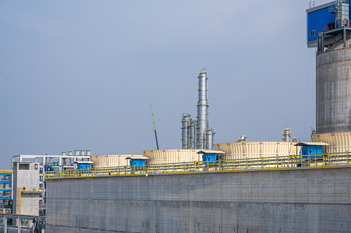 Building and building equipment of the chemical plant under construction
