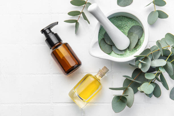 istock Massage and spa products with eucalyptus 1473810131