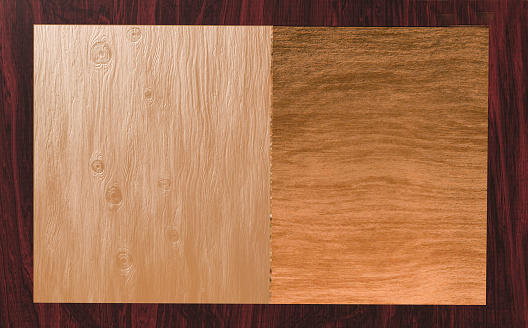 Sampler of wood textures of fine wood and teak wood. Wood design background. 3d rendering.