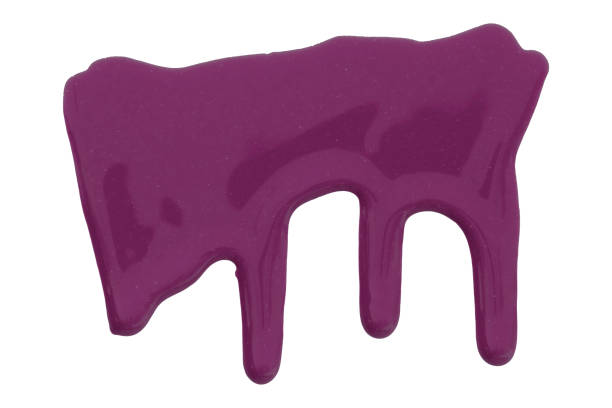 istock Dark purple color with pigments flowing down. Isolated on white background. 1473817968