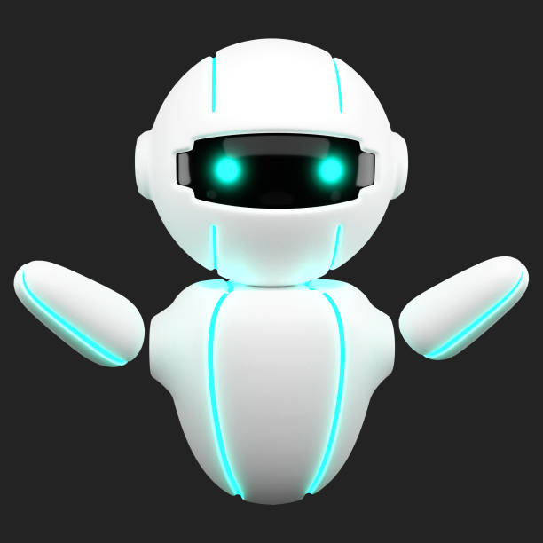 istock Friendly Cute robot with hand up hello, chatbot mascot, AI, Artificial intelligence, virtual smart assistant bot icon, customer support chat bot, innovation and technology concept. 3d rendering 1473819159