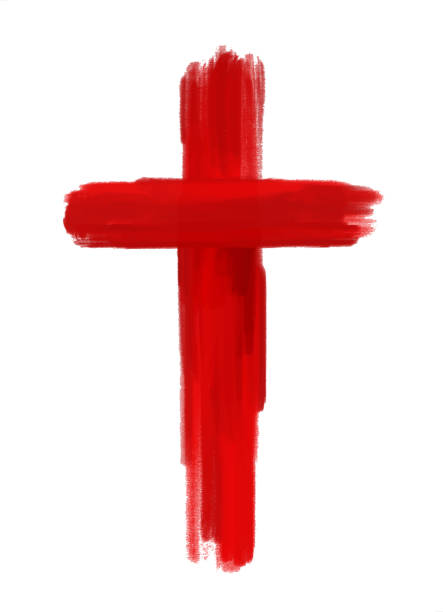 cross art Painted Red Good friday cross design element pictures of the blood of jesus stock illustrations