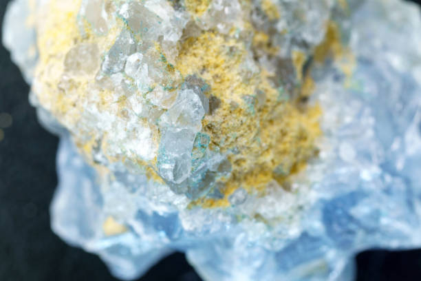 istock Celestine Crystal Stone macro mineral gemstone. Natural Azure rough crystals 1473845602