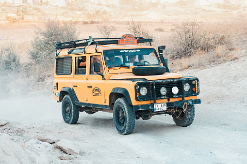 12 September 2022, Cappadocia, Turkey: Jeep safari offroad vehicle using for tourist excursion