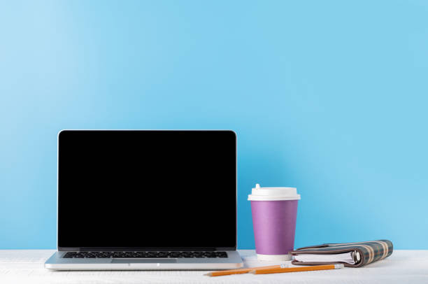 istock Laptop with blank screen for your message, app or web 1473855514