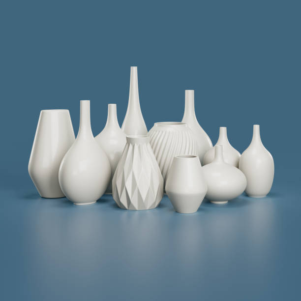 istock A group of eleven white vases 1473857694