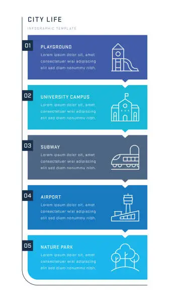 Vector illustration of City Life Vertical Infographic Design