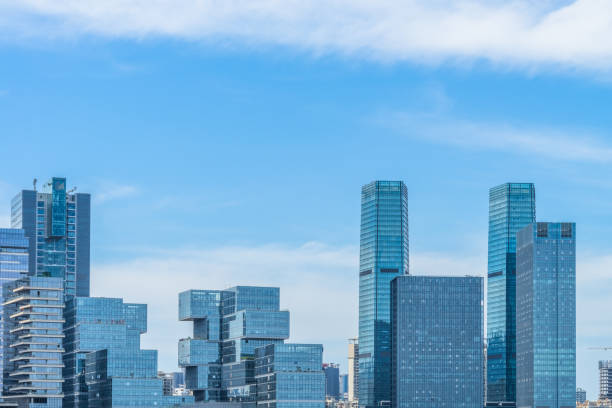 istock modern buildings complex against sky, shanghai, china. 1473859352