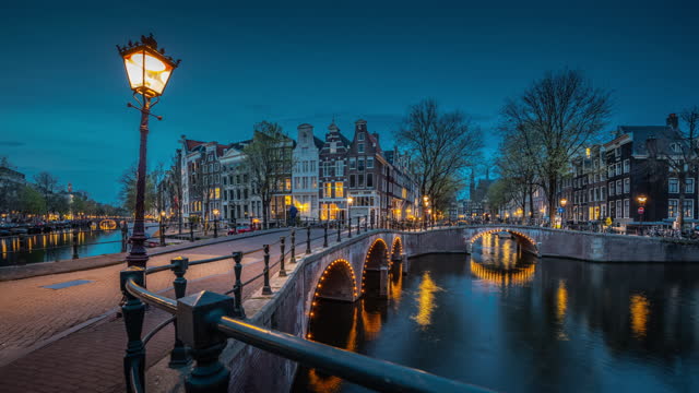 Amsterdam, Keizersgracht Canal at dusk
