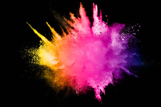 istock Colorful background of pastel powder explosion.Multi colored dust splash on black background.Painted Holi. 1473862512