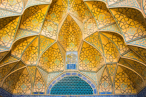 Beautiful oldest iranian mosque dome interior design