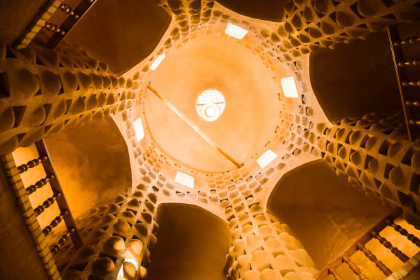 Kashan, Iran - 29th may, 2022: pigeon tower interior view and architecture