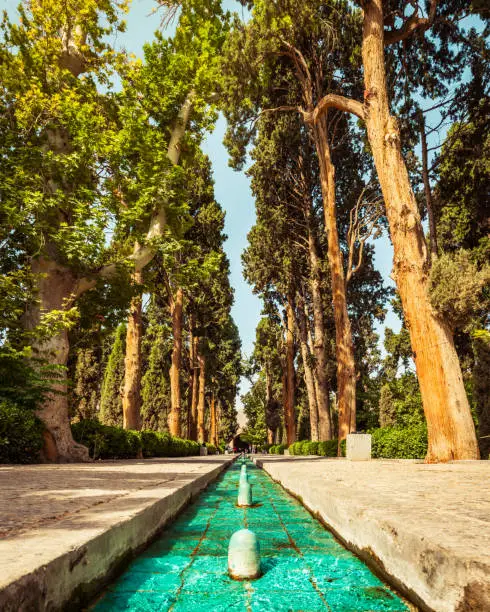 Photo of Kashan, Iran - 27th may, 2022: traditional persian Fin garden Kashan, Iran