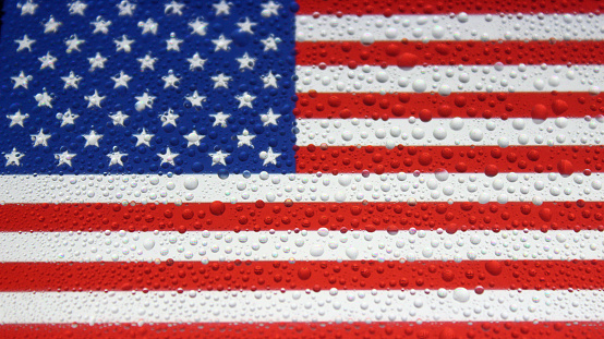Abstract background flag of United States of America  with water grains