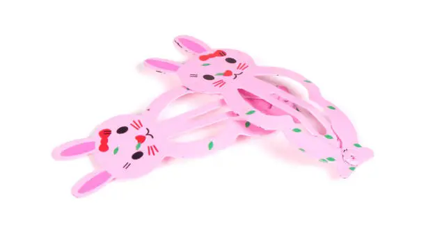 Bunny hairclips for girl, isolated on a white background