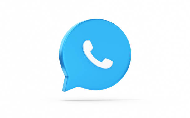 istock Blue contact phone 3d icon isolated on white background with customer service hotline message bubble symbol or information help receiver support simple button and communication social dial chat sign. stock photo 1473865917