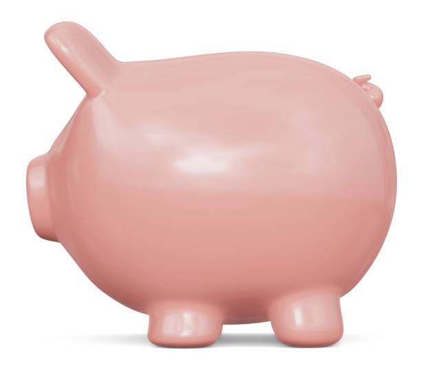 istock Pink piggy bank. Render 3d 1473865985