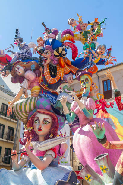 Valencia, Comunidad Valenciana, Spain - March 14: Ninot dolls are displayed on the streets ahead of 'Las Fallas de Valencia' Fireworks Festival.Las Fallas or \